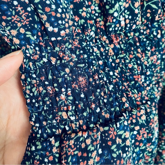 Flirty Floral Dress, Navy with Pink, Women's Size 2 (XS) J. Crew Mercantile - Picture 9 of 12